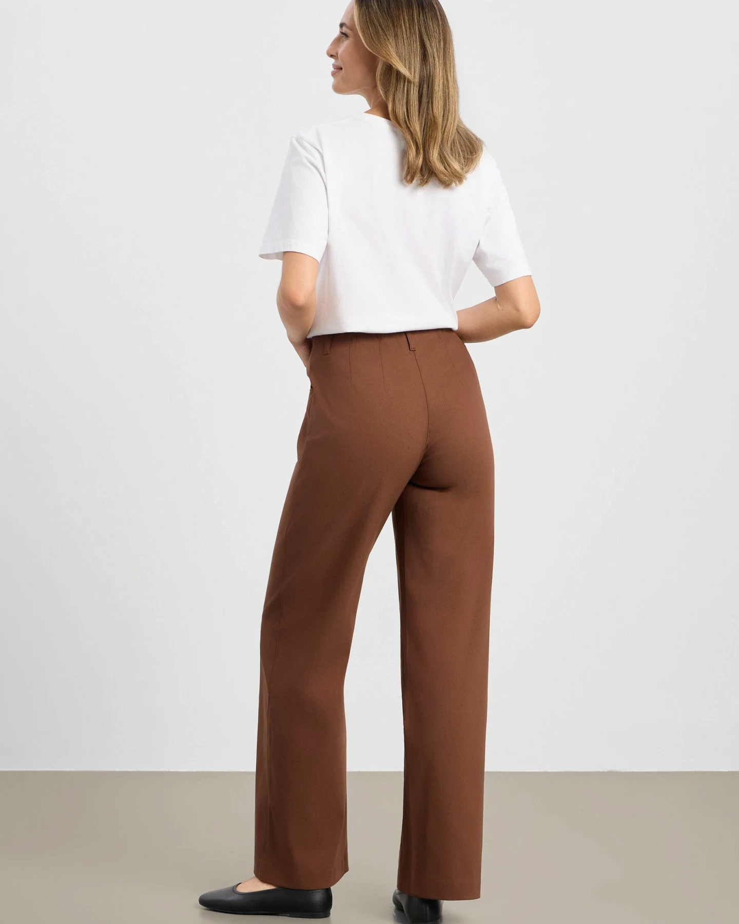 LAURIE Damen vegan Hose Donna Loose Medium Length Downtown Brown – Ansicht 2