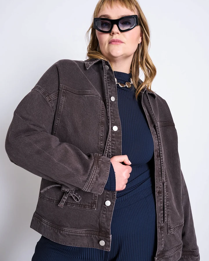 JAN N JUNE Damen vegan Jeansjacke Fina Mud