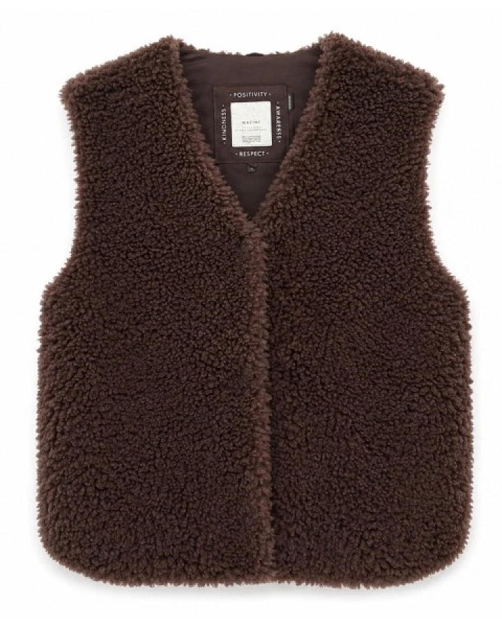 Mazine - Women's Faux-Fur Vest - Fleeceweste Gr XS braun