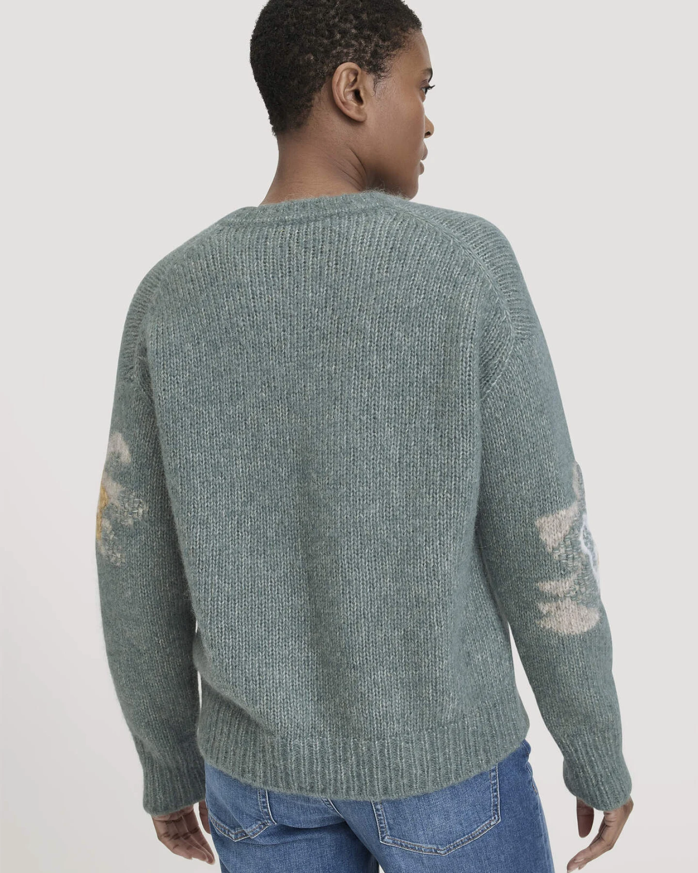 hessnatur Damen Strick Pullover Relaxed aus Alpaka mit Baumwolle - grün - Größe XS – Ansicht 3