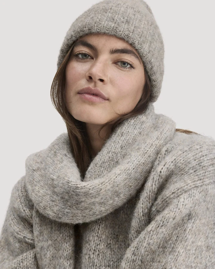 hessnatur Damen Mütze aus Alpaka mit Bio-Pima-Baumwolle - grau - Größe One Size