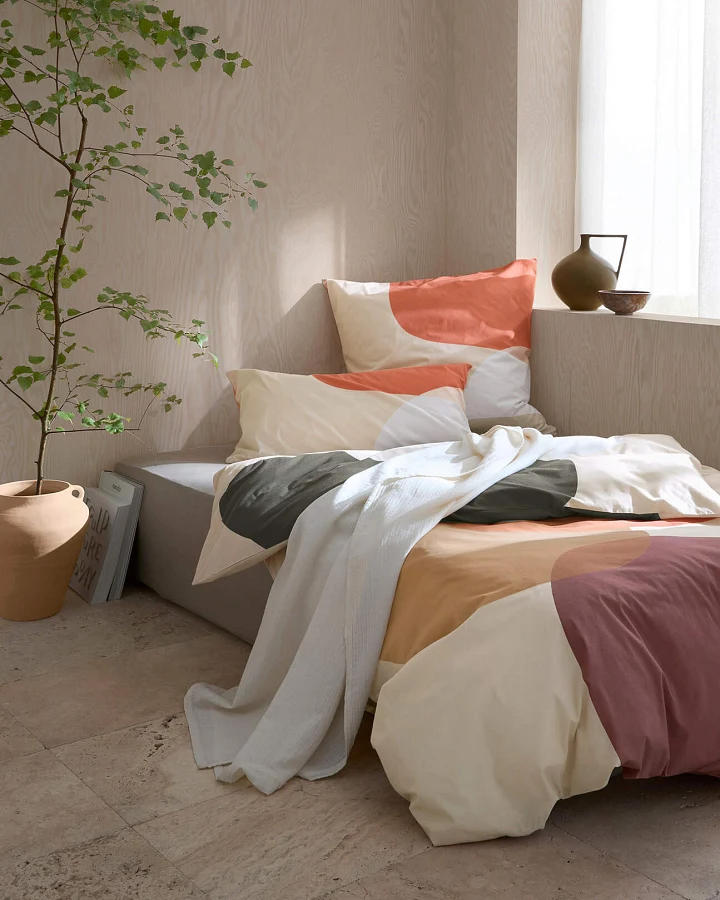 hessnatur Perkal Bettwäsche Set PIRO aus Bio-Baumwolle - beige - Größe 155x220 / 40x80 cm