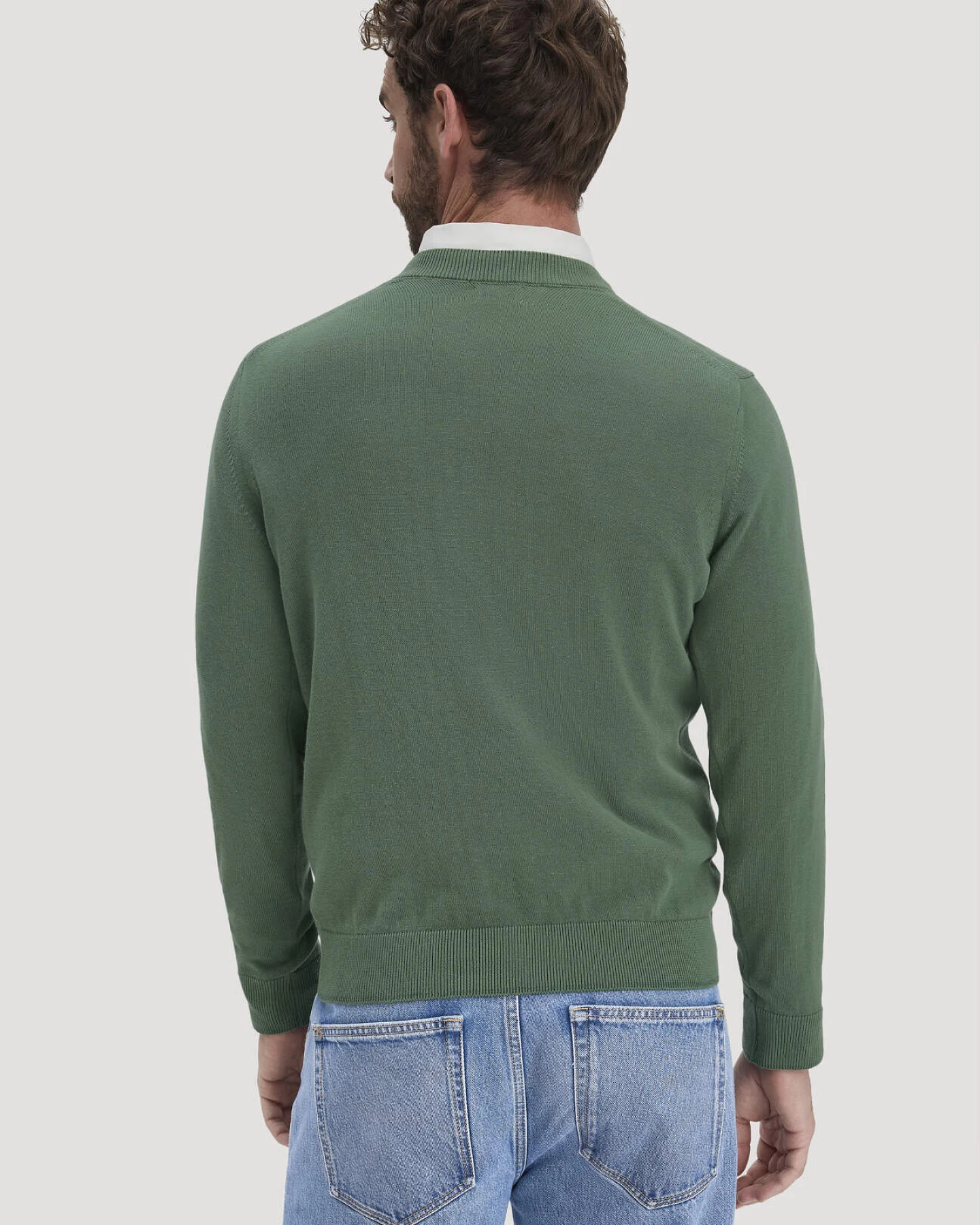 hessnatur Herren Strick Pullover Regular aus Bio-Baumwolle - grün - Größe S – Ansicht 3