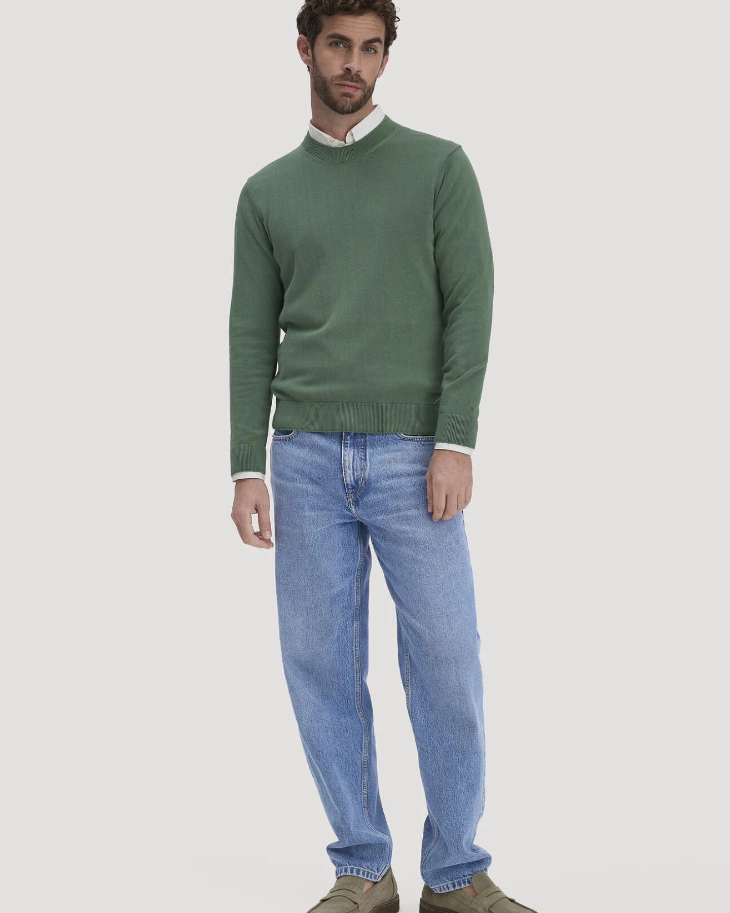 hessnatur Herren Strick Pullover Regular aus Bio-Baumwolle - grün - Größe XXL – Ansicht 2