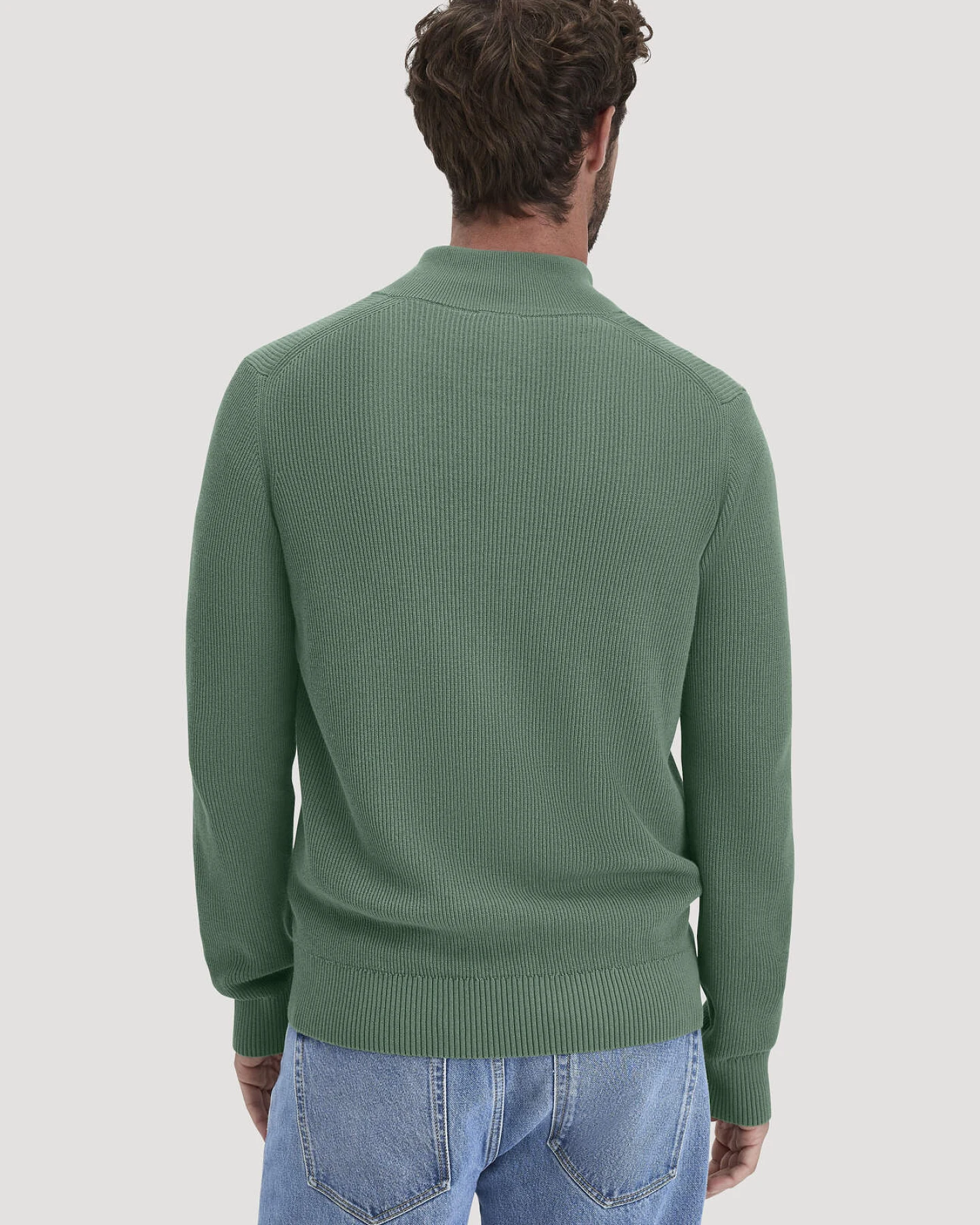 hessnatur Herren Strick Jacke Regular aus Bio-Baumwolle - grün - Größe S – Ansicht 3