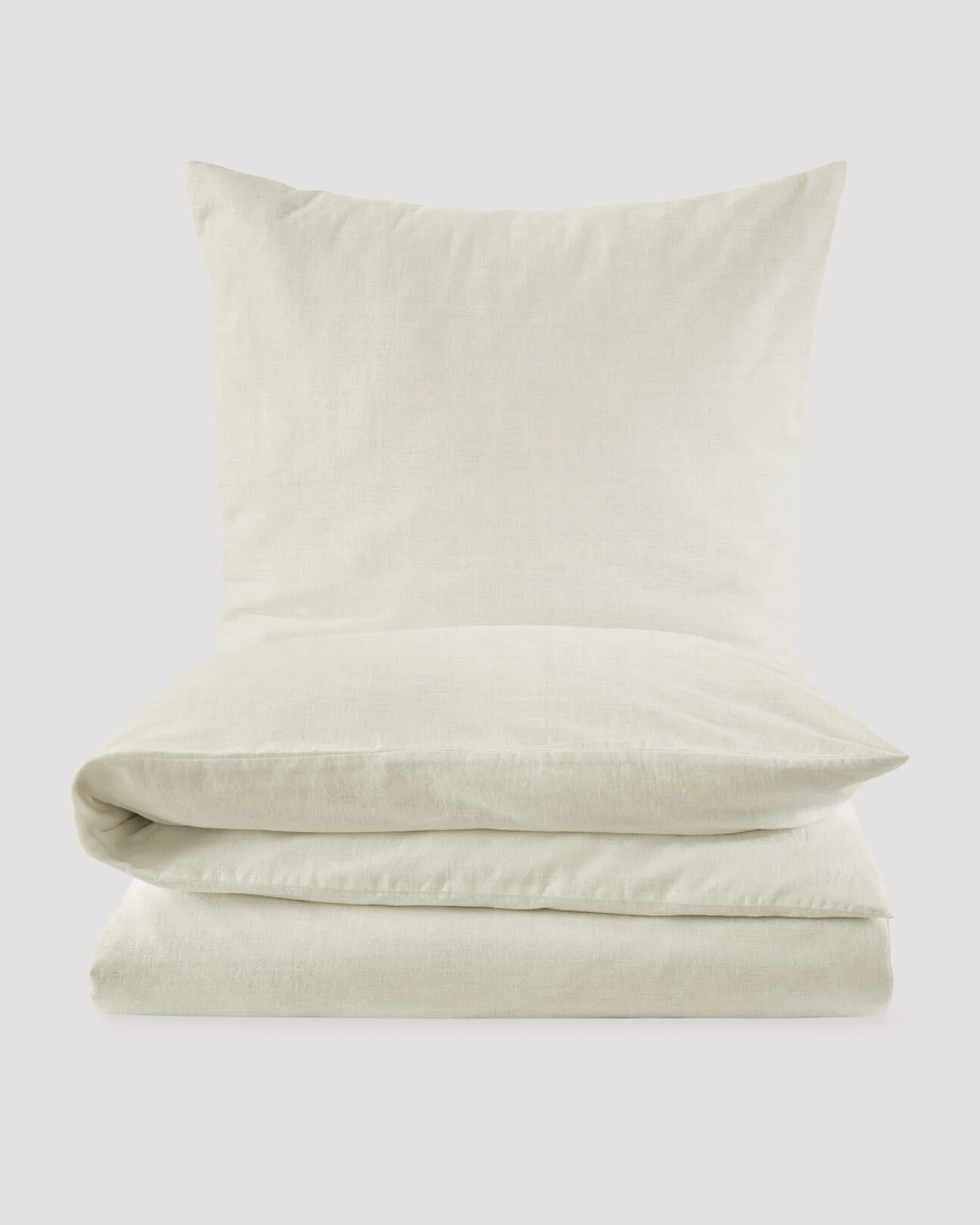 hessnatur Bettwäsche-Set aus Bio-Baumwolle mit Leinen - weiß - Größe 135x200 / 80x80 cm – Ansicht 2
