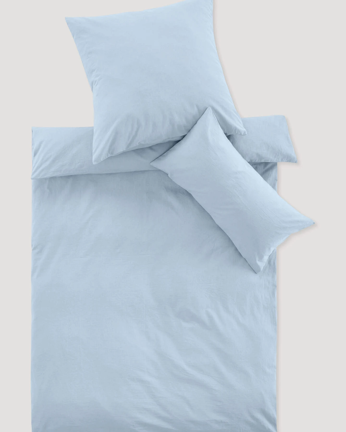 hessnatur Bettwäsche-Set aus Bio-Baumwolle mit Leinen - blau - Größe 155x220 / 40x80 cm – Ansicht 2