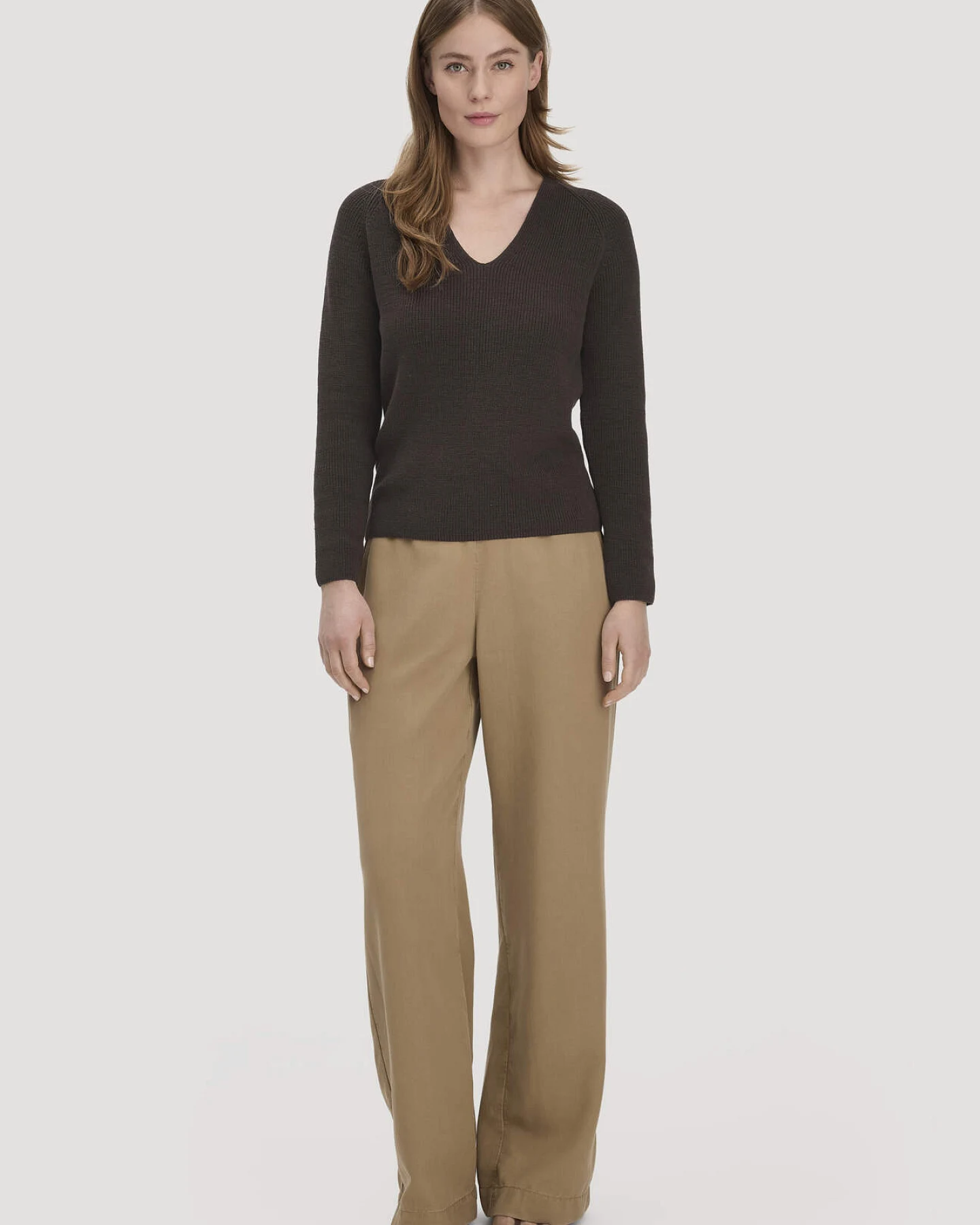 hessnatur Damen Strick Pullover Regular aus Bio-Baumwolle - braun - Größe XXL – Ansicht 2