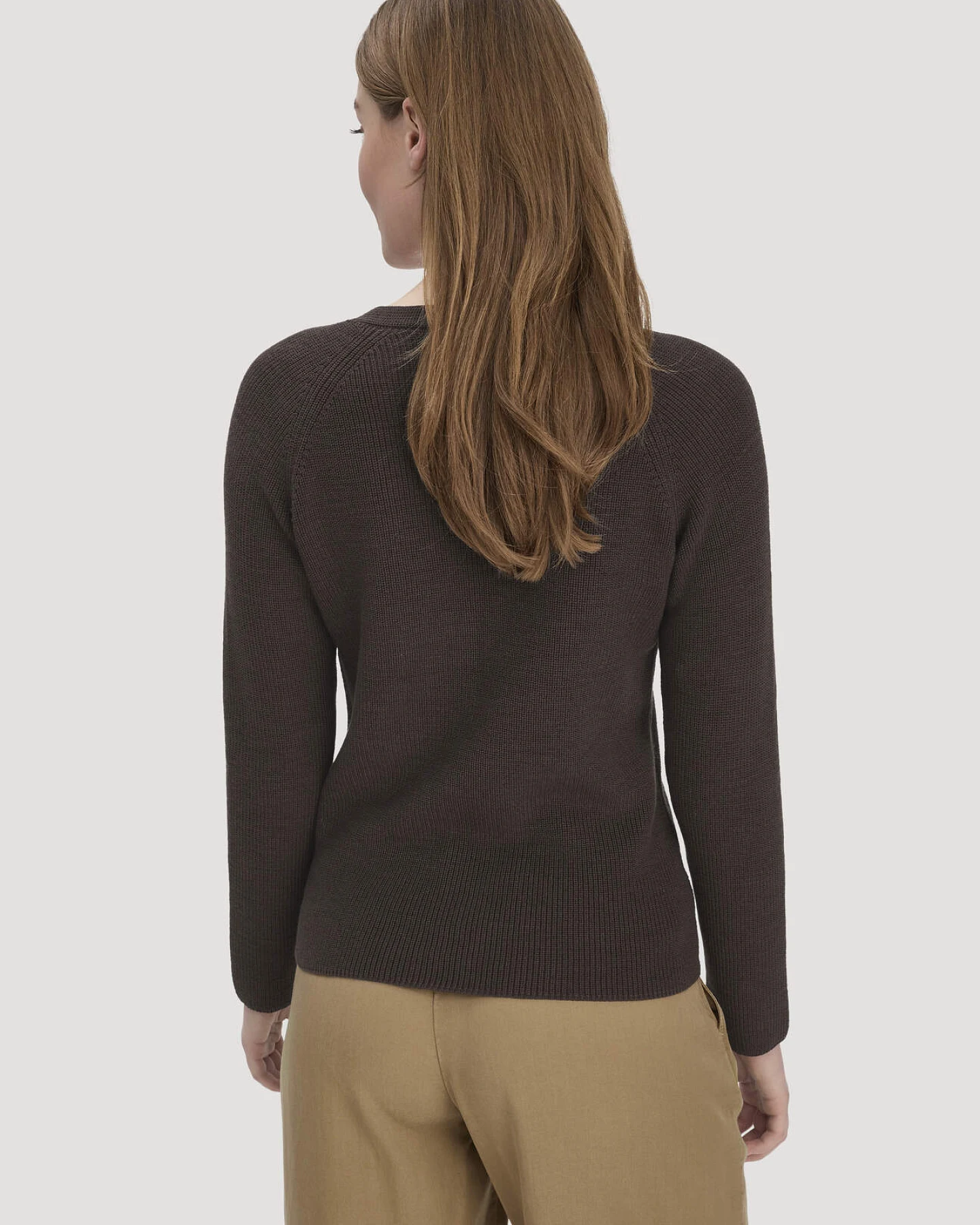 hessnatur Damen Strick Pullover Regular aus Bio-Baumwolle - braun - Größe XXL – Ansicht 3
