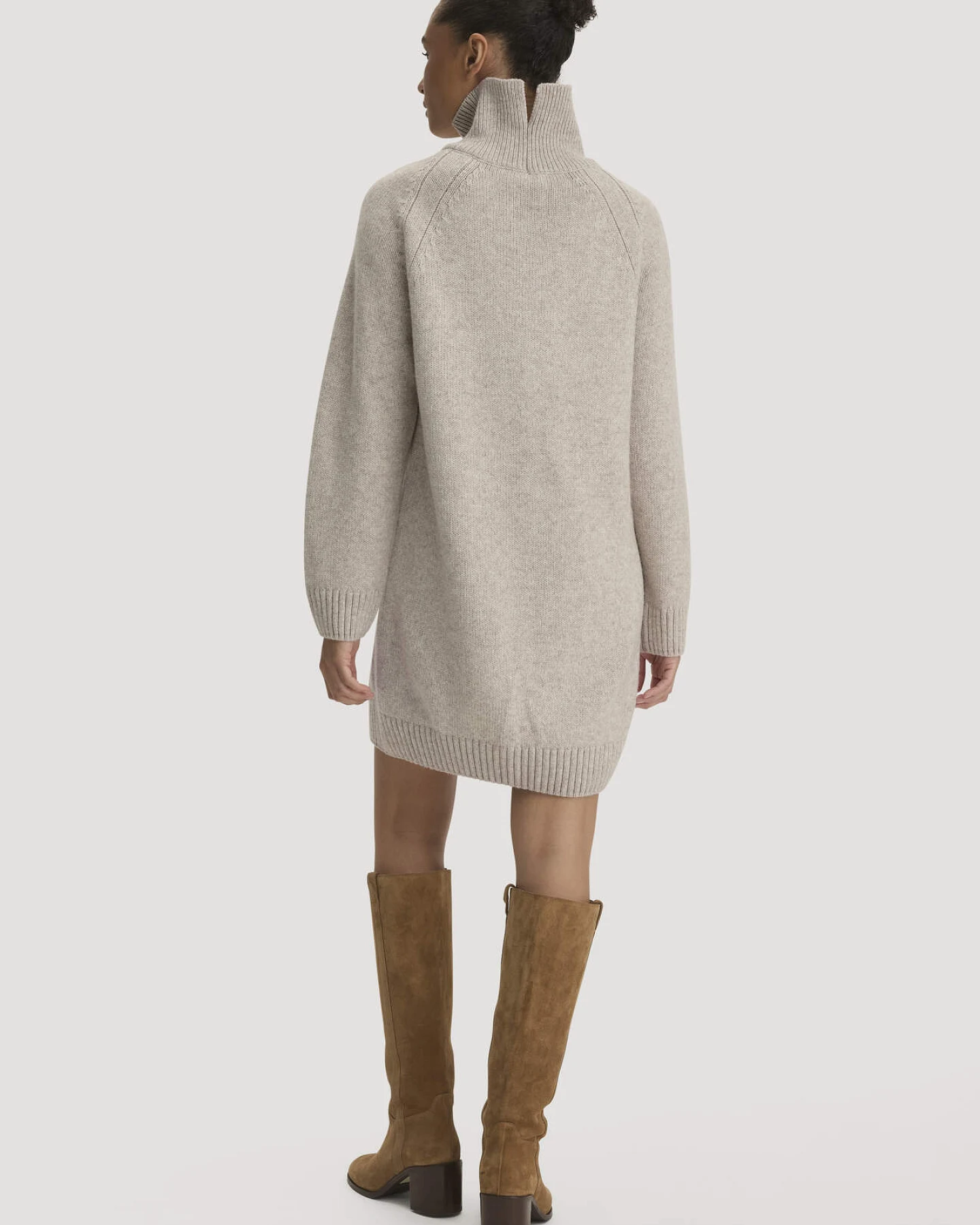 hessnatur Damen Strickkleid Relaxed aus Bio-Merinowolle mit Bio-Baumwolle - beige - Größe XL – Ansicht 2