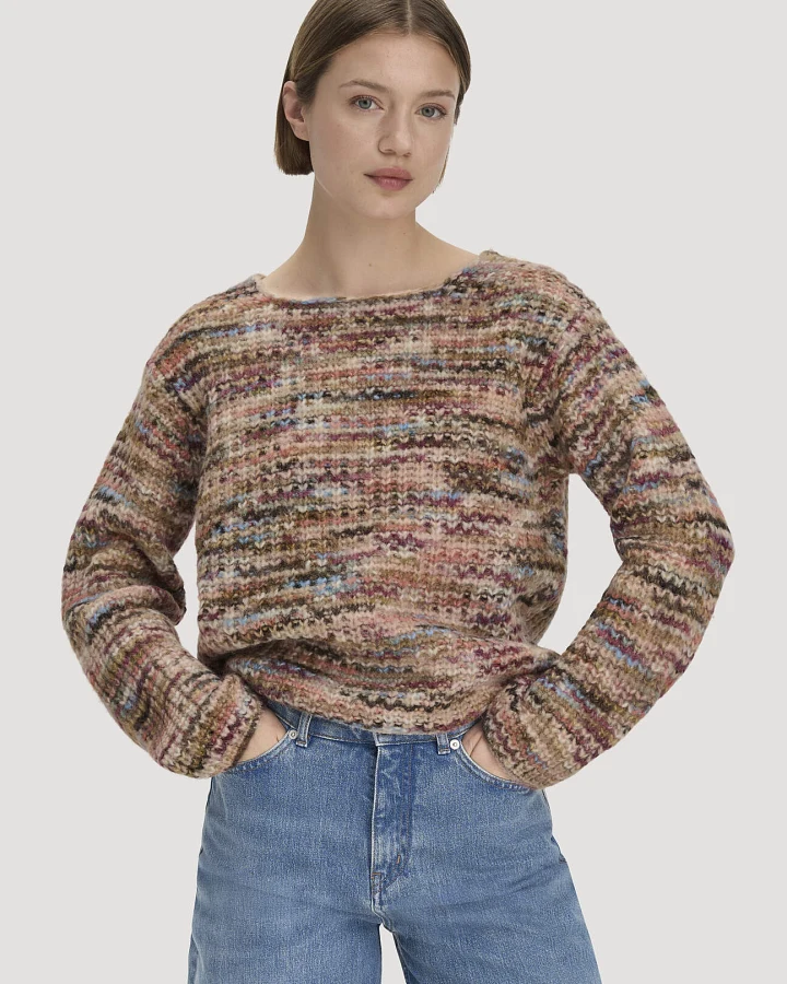 hessnatur Damen Strick Pullover Relaxed aus Alpaka und Bio-Baumwolle - rot - Größe L