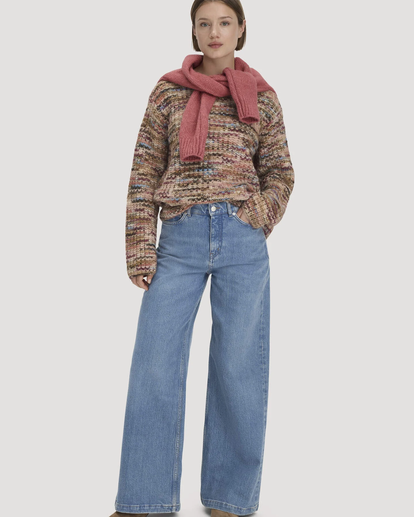 hessnatur Damen Strick Pullover Relaxed aus Alpaka und Bio-Baumwolle - rot - Größe L – Ansicht 2