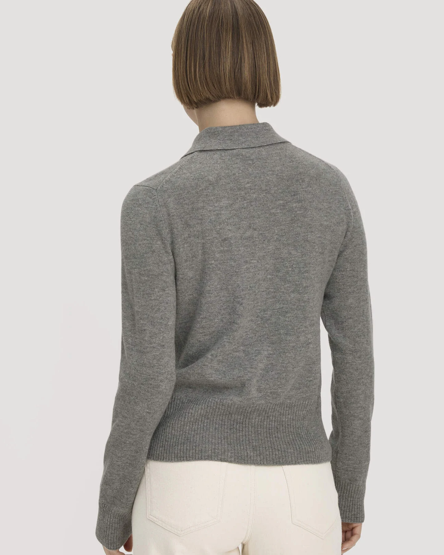 hessnatur Damen Strickjacke Regular aus Schurwolle mit Cashmere - grau - Größe M – Ansicht 3