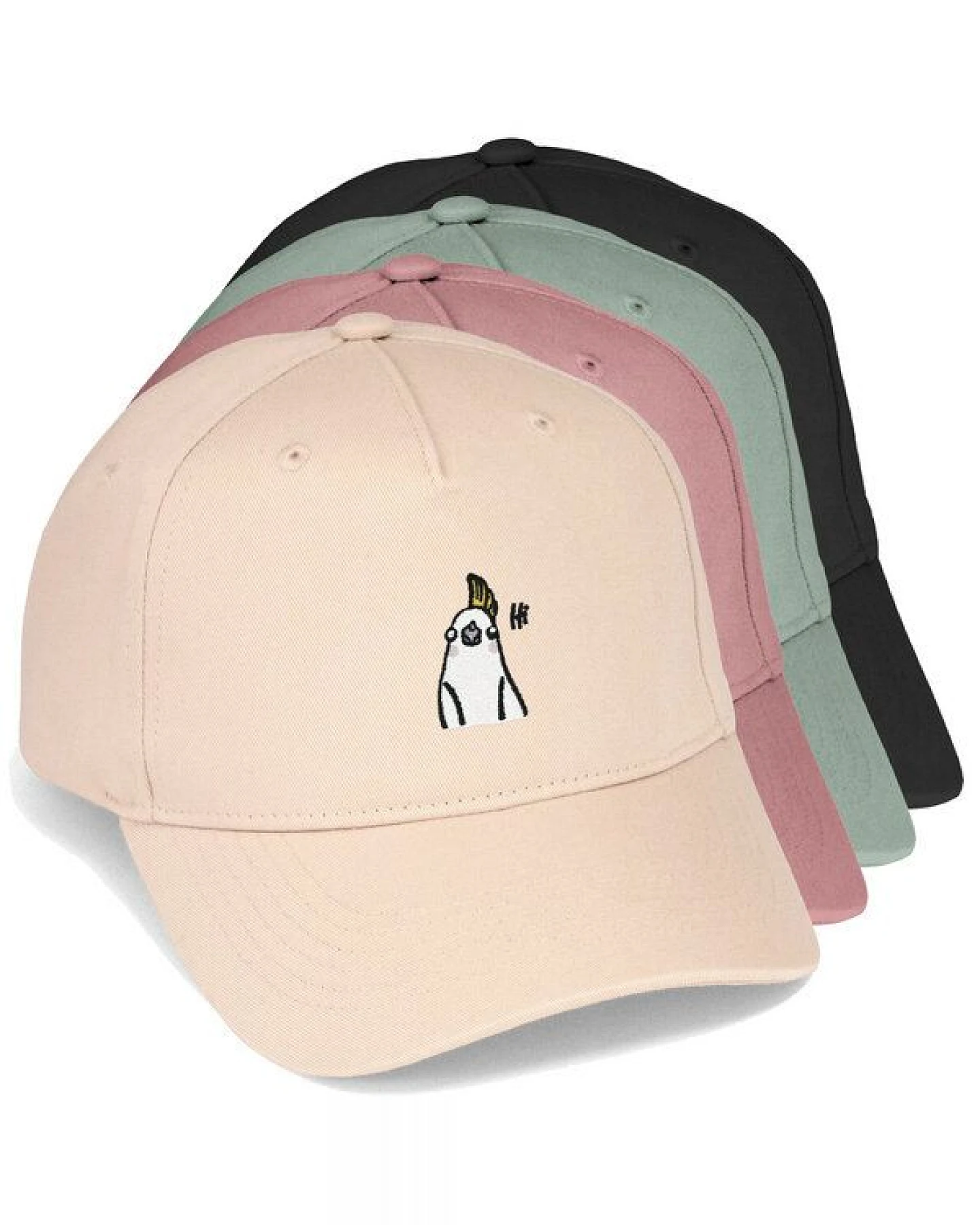 Bestickte Cap – Heidi der Nymphensittich – LIGARTI Tiermanufaktur – Ansicht 2