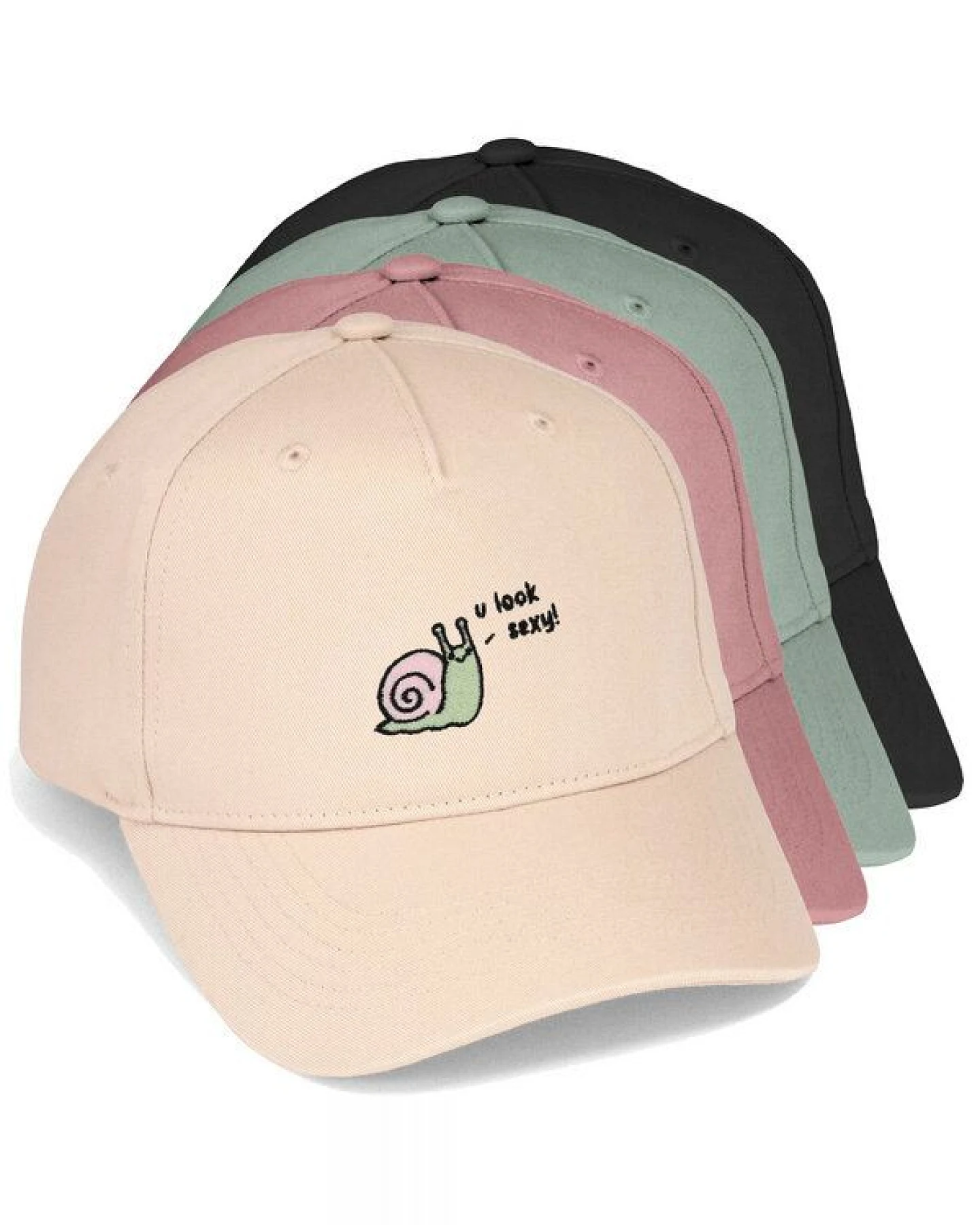 Bestickte Cap – Schnexy die Schnecke – LIGARTI Tiermanufaktur – Ansicht 2