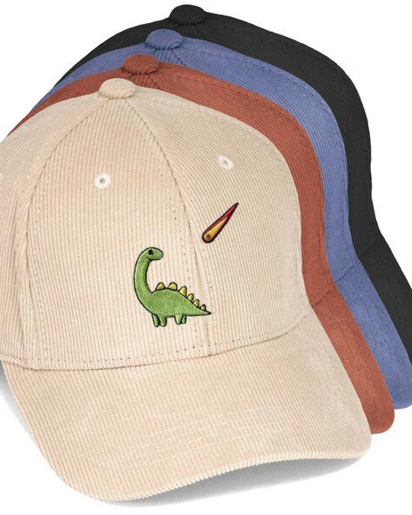 Bestickte Cord Cap – Charlie der Dino – LIGARTI Tiermanufaktur – Ansicht 2