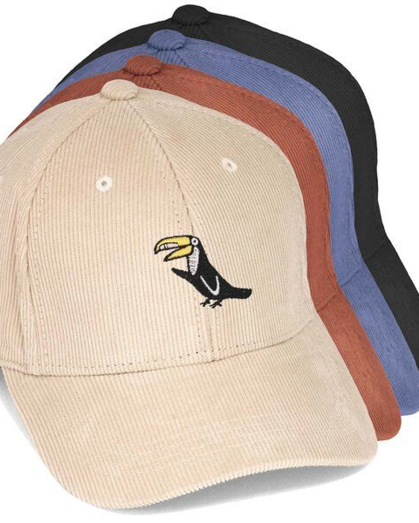 Bestickte Cord Cap – Joey der Tukan – LIGARTI Tiermanufaktur – Ansicht 2