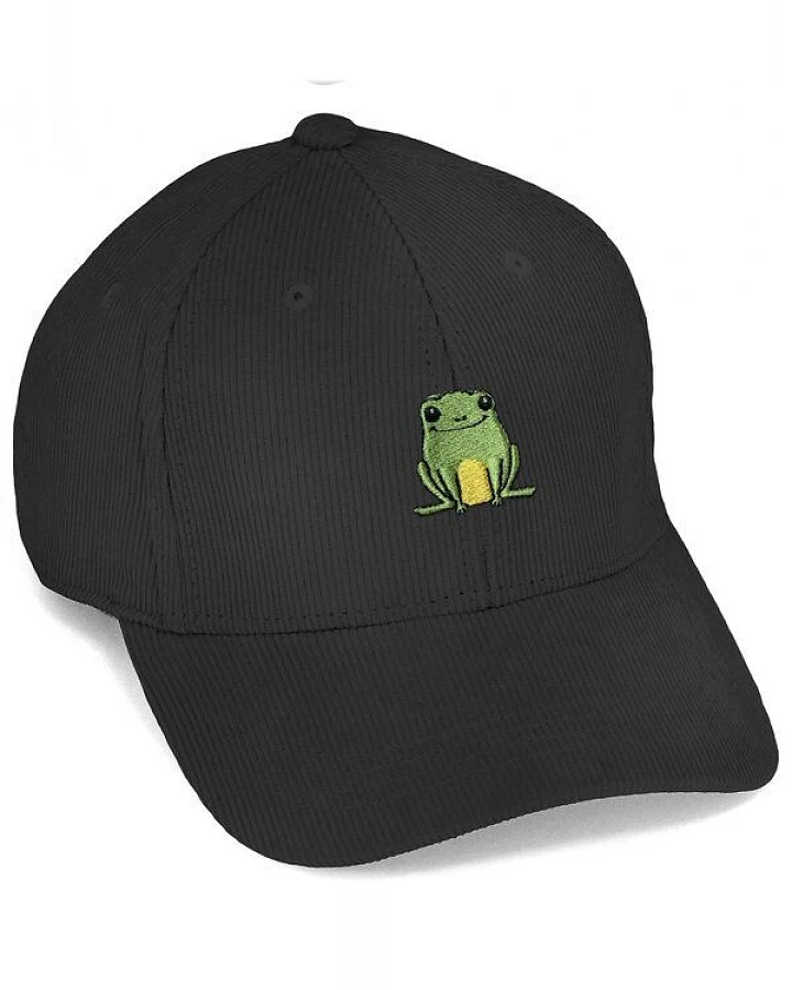 Bestickte Cord Cap – Nils der Frosch – LIGARTI Tiermanufaktur