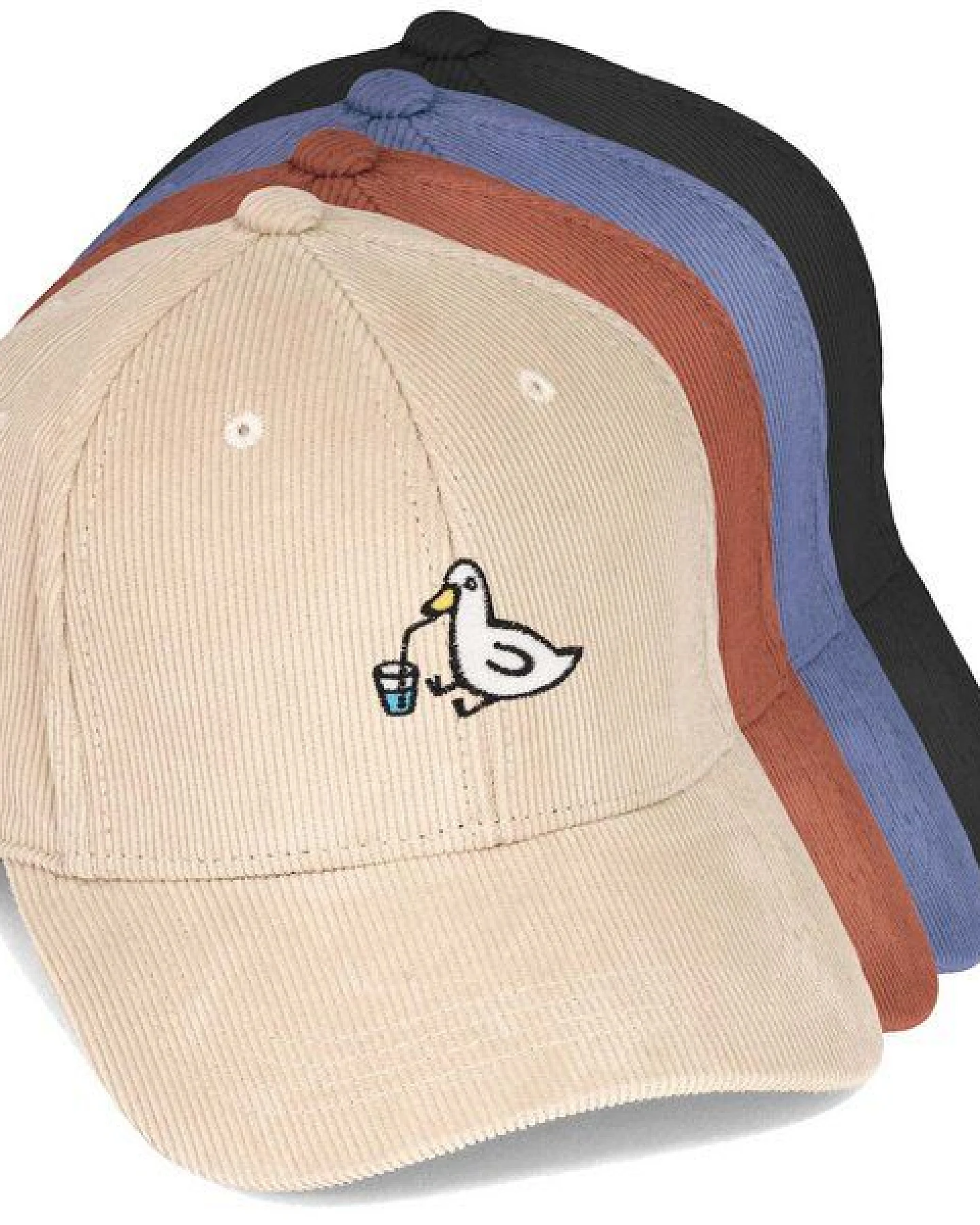 Bestickte Cord Cap – Piet die Ente – LIGARTI Tiermanufaktur – Ansicht 2