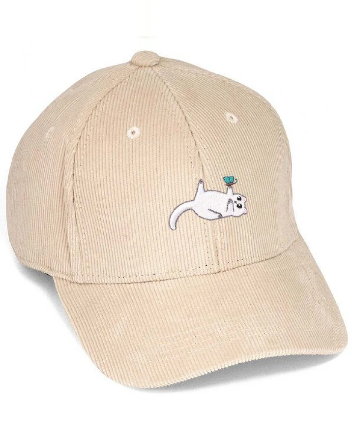 Bestickte Cord Cap – Samantha die Katze – LIGARTI Tiermanufaktur