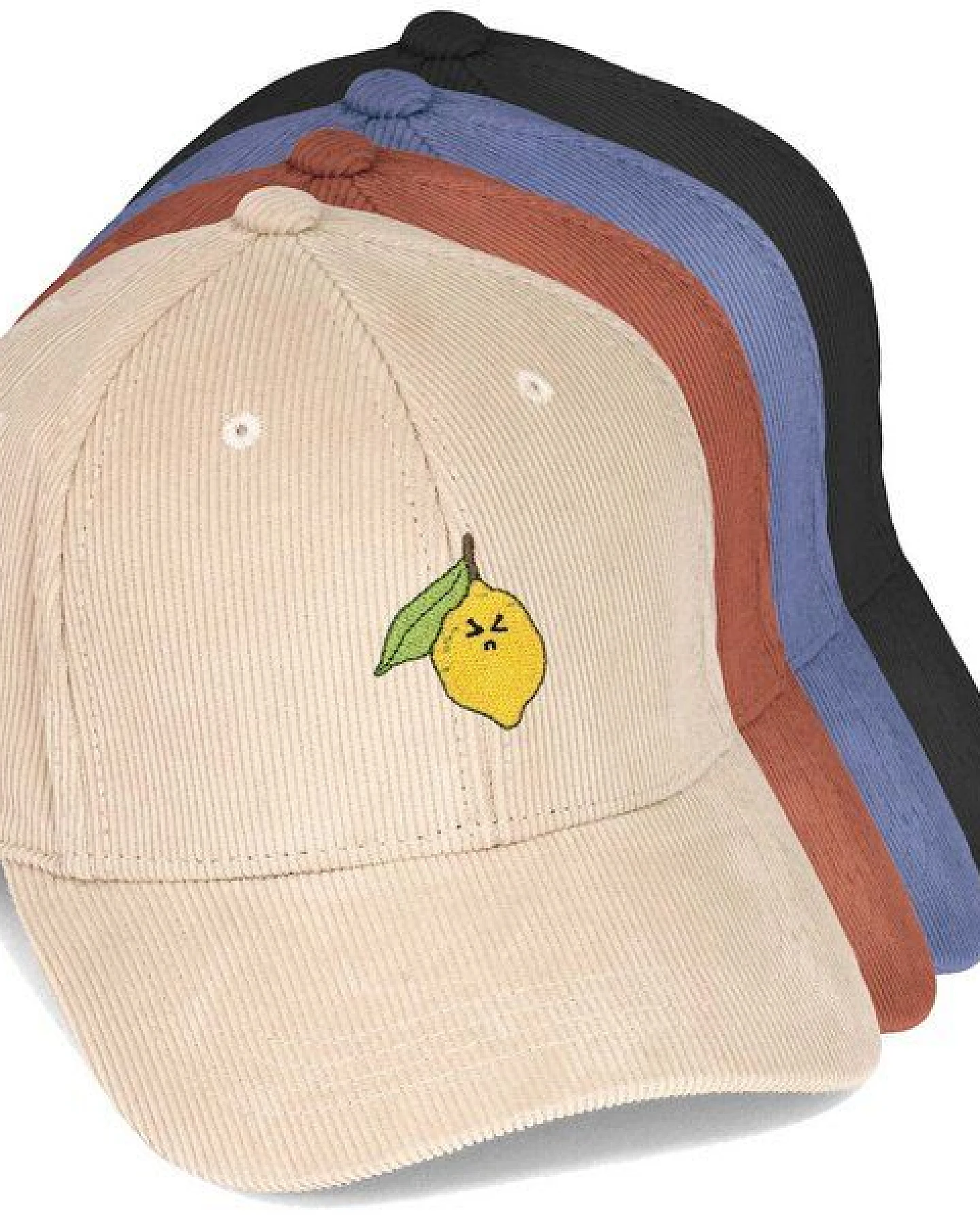Bestickte Cord Cap – Zitrone – LIGARTI Tiermanufaktur – Ansicht 2