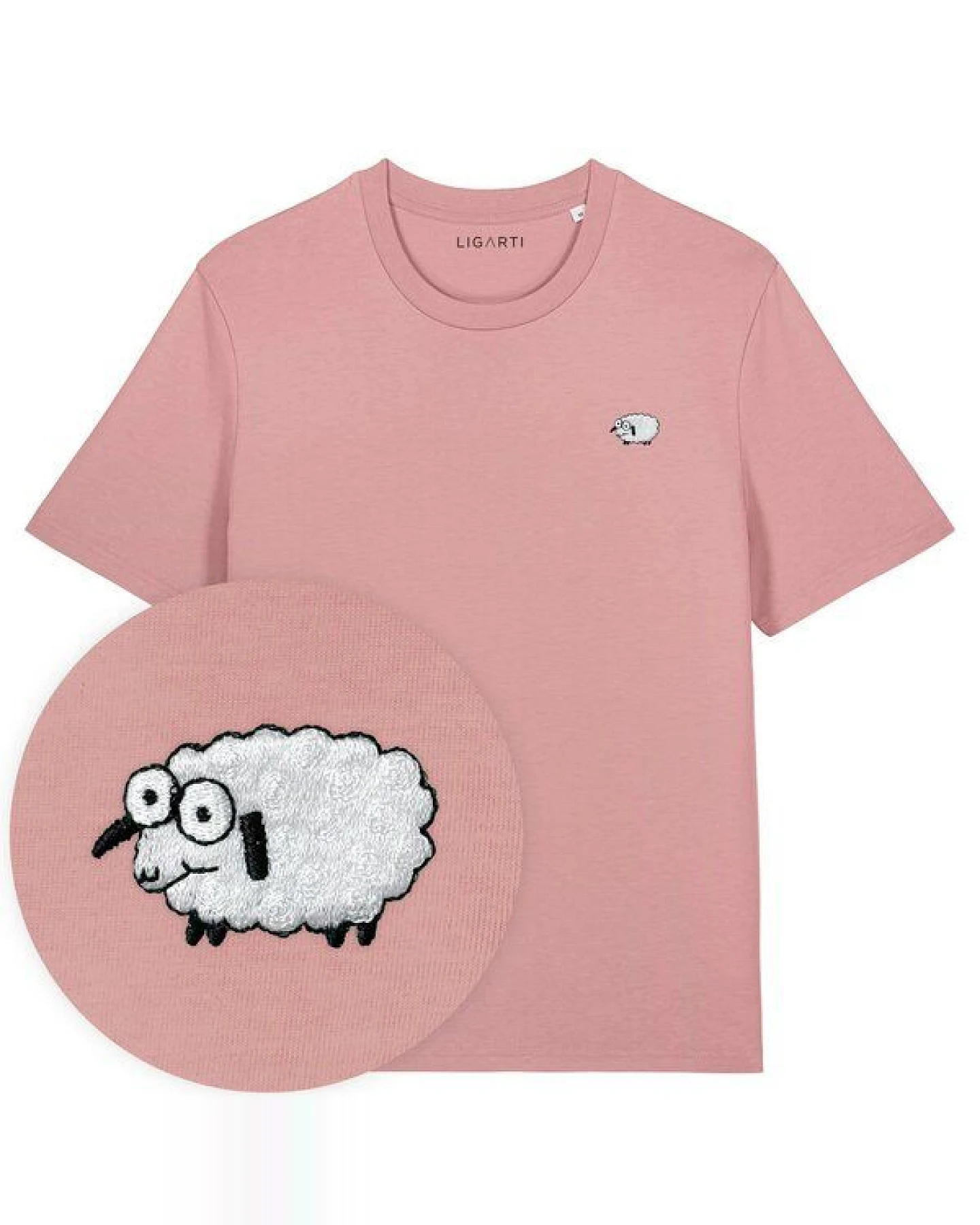 Besticktes T-Shirt – Wollke das Schaf – LIGARTI Tiermanufaktur – Ansicht 4