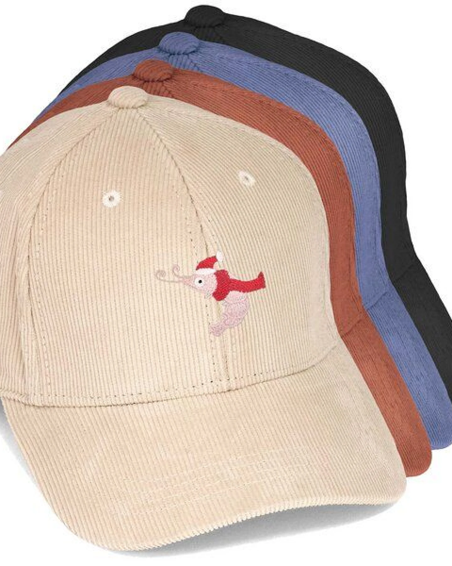 Bestickte Cord Cap – Jean–Luc die Weihnachtsgarnele – LIGARTI Tiermanufaktur – Ansicht 2