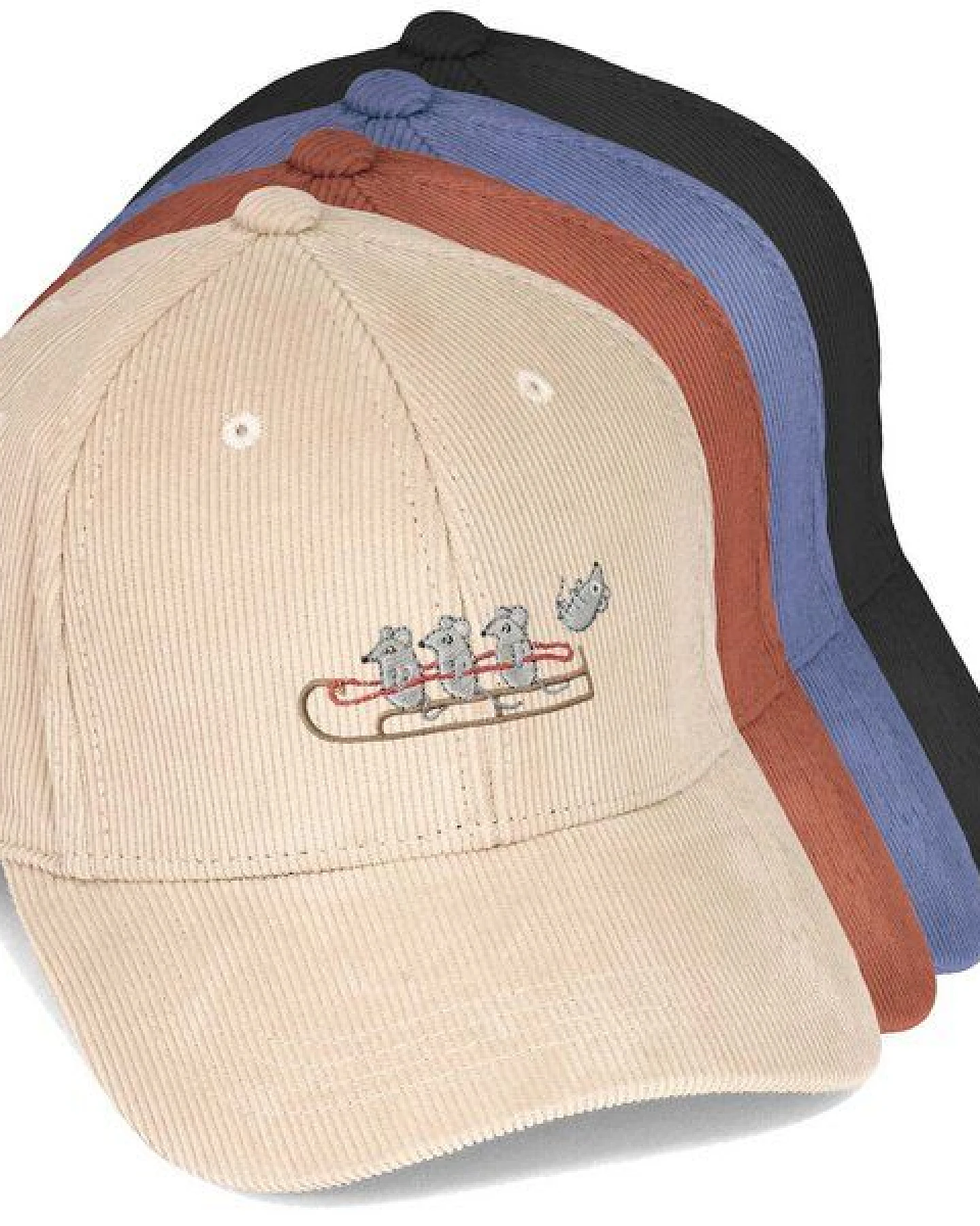 Bestickte Cord Cap – Mausflug – LIGARTI Tiermanufaktur – Ansicht 2