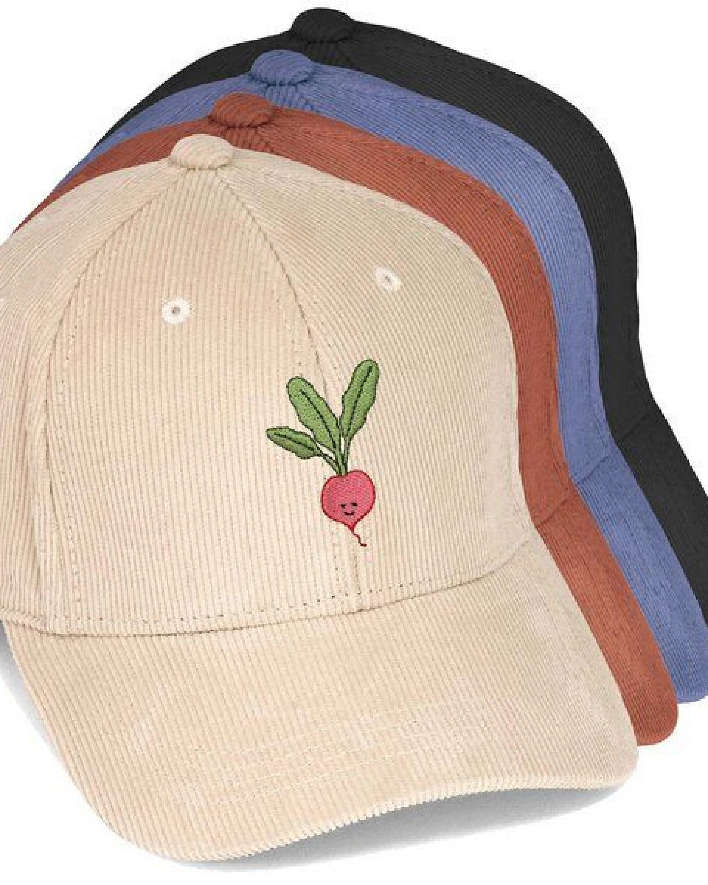Bestickte Cord Cap – Radieschen – LIGARTI Tiermanufaktur – Ansicht 2