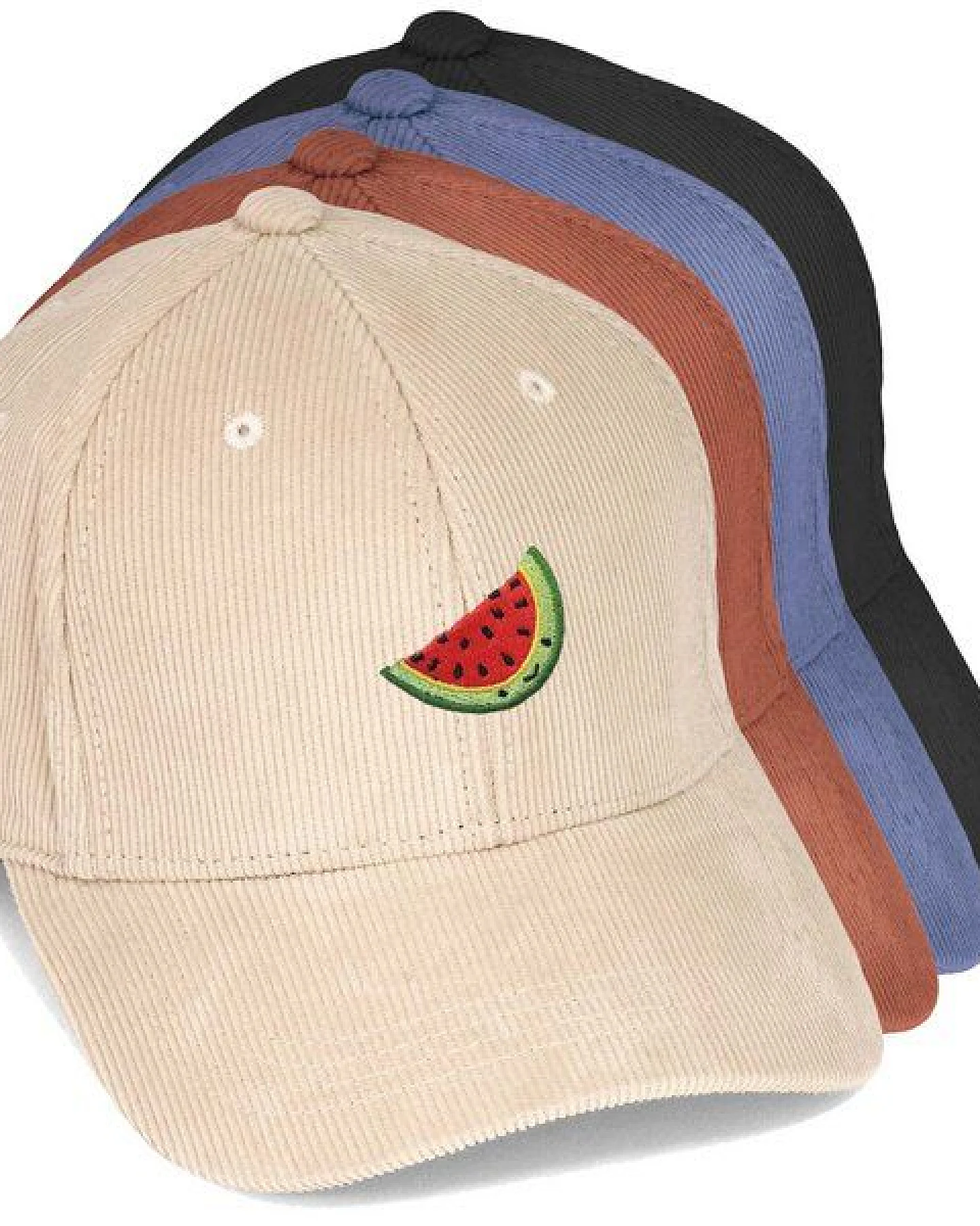 Bestickte Cord Cap – Wassermelone – LIGARTI Tiermanufaktur – Ansicht 2