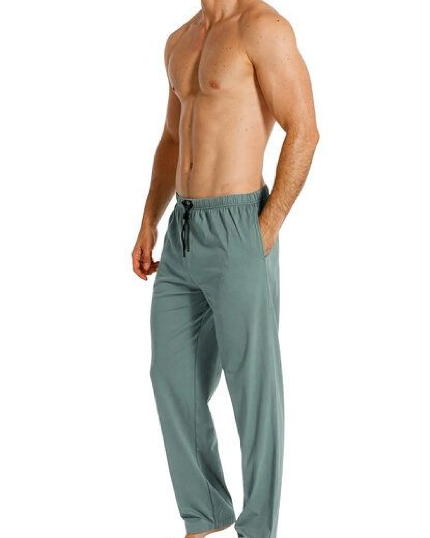 Haasis Bodywear Herren Pyjamahose lang mit Seitentaschen, Single Jersey, reine Baumwolle – Ansicht 3
