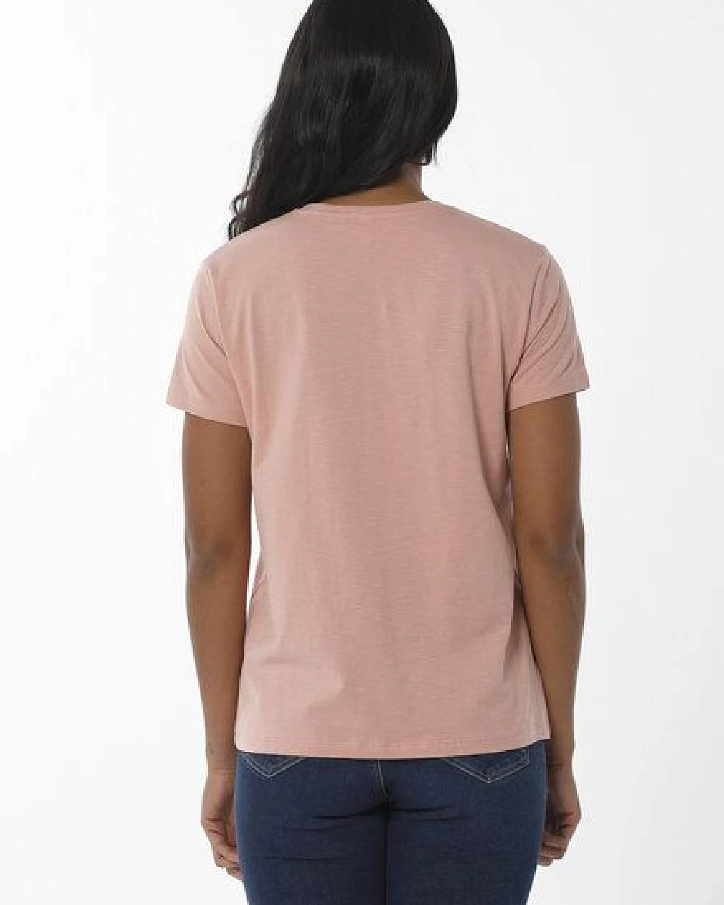 ORGANICATION Damen Basic T-Shirt aus Bio-Baumwolle mit V-Ausschnitt – Ansicht 4