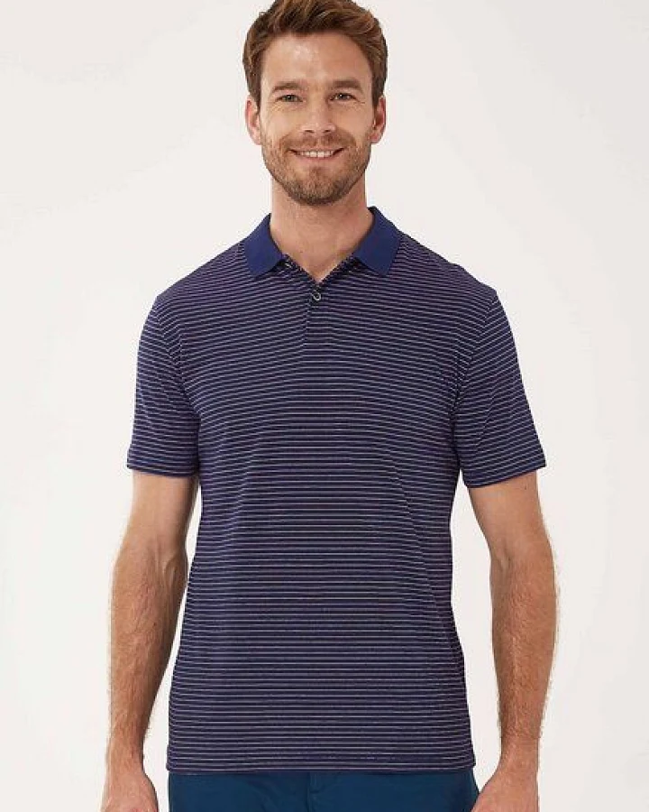ORGANICATION Poloshirt aus Bio-Baumwolle mit Ringelmuster