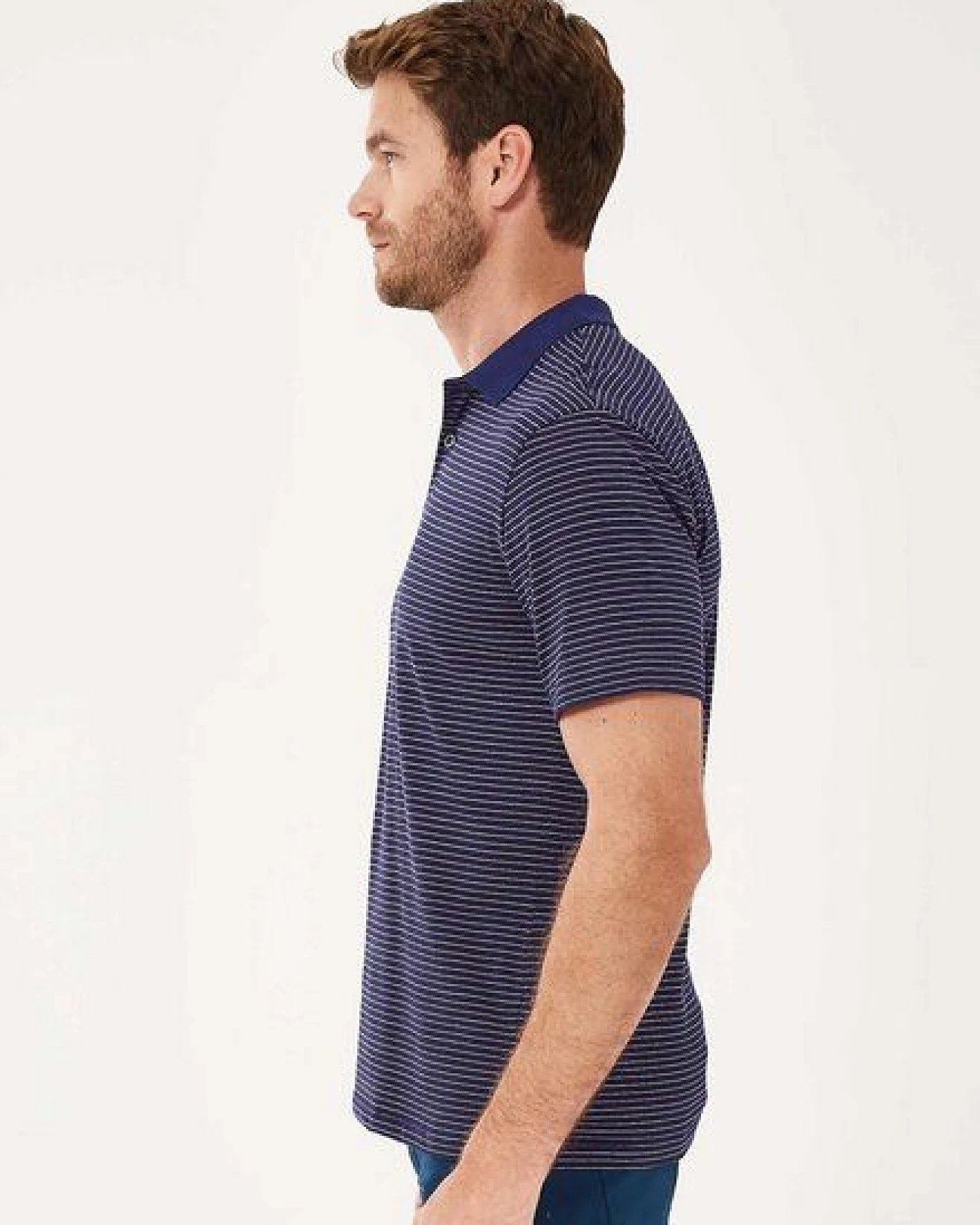 ORGANICATION Poloshirt aus Bio-Baumwolle mit Ringelmuster – Ansicht 3