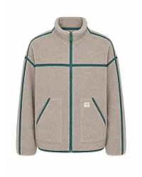 Produktseite: Mazine - Contrast Tape Sherpa Jacket - Fleecejacke Gr S grau