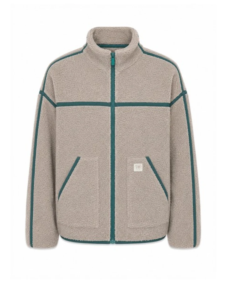 Mazine - Contrast Tape Sherpa Jacket - Fleecejacke Gr S grau