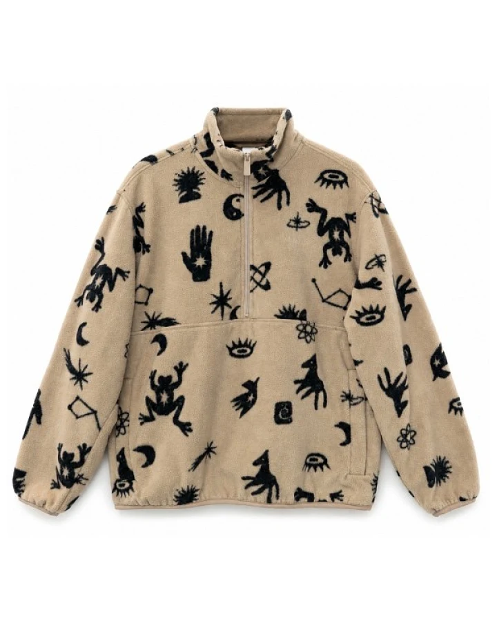 Mazine - Printed Fleece Half-Zip - Fleecejacke Gr S beige