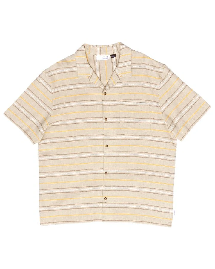 Mazine - Striped Linen-Mix Resort Shirt - Hemd Gr XXL beige