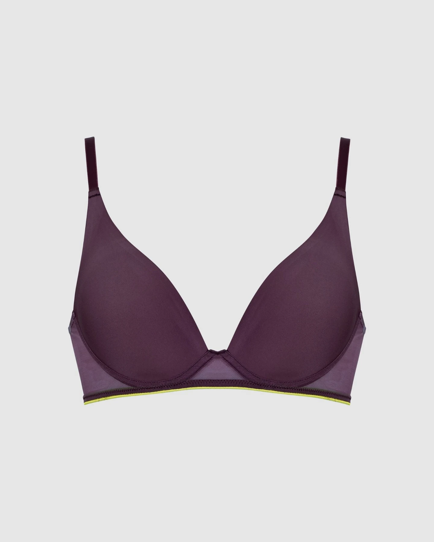 Understatement Damen vegan Bh Aus Micro Mesh Mit Bügel Pflaumenfarben – Ansicht 2