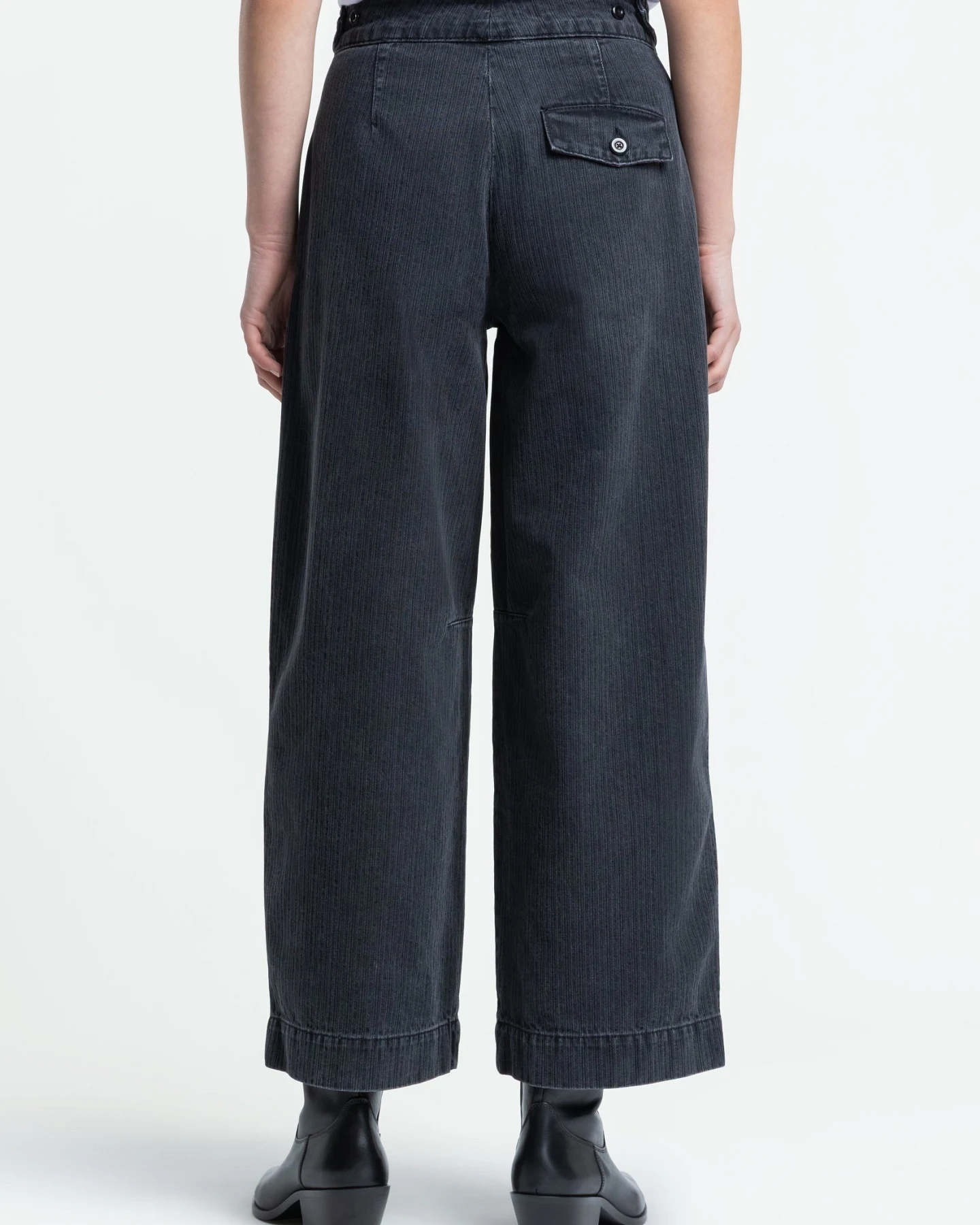 Kings of Indigo Damen vegan Hose Leeta Stripe Schwarz – Ansicht 2