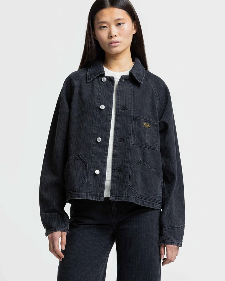 Kings of Indigo Damen vegan Jacke Jeena Stripe Black Worn