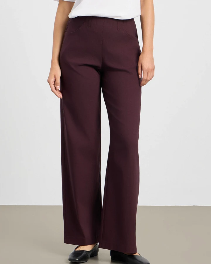 LAURIE Damen vegan Hose Donna Loose Medium Length Dunkle Pflaume