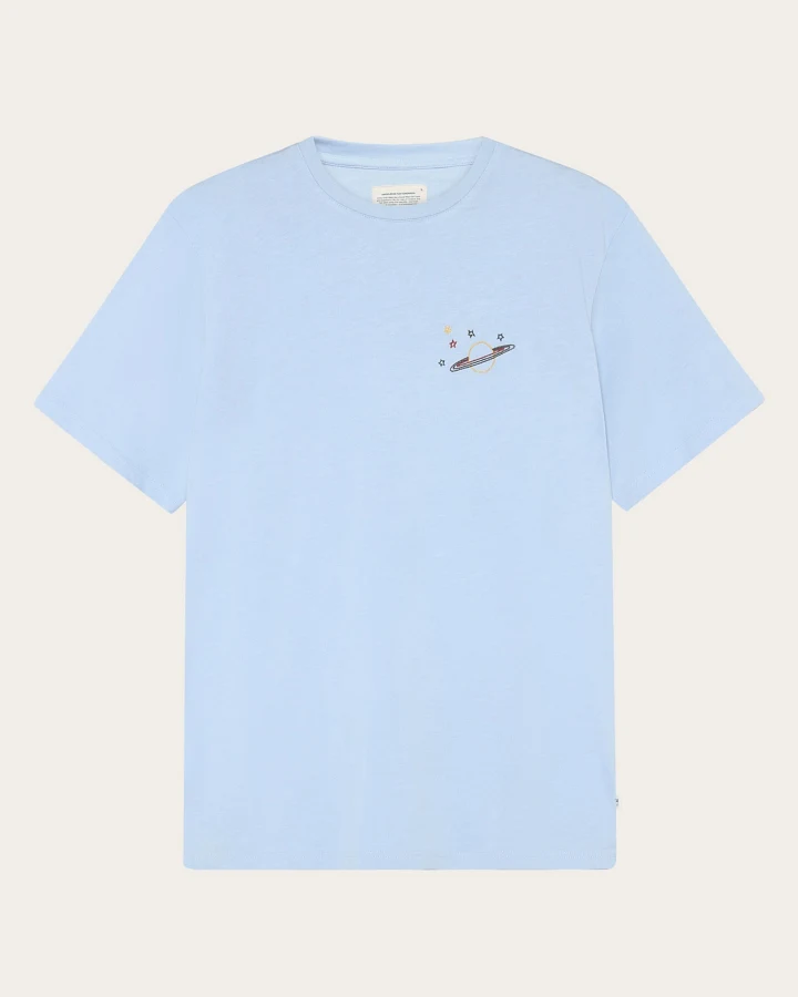 KnowledgeCotton Apparel Herren vegan T-Shirt Mit Stickerei Auf Der Brust Skyway