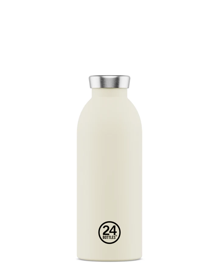 Thermos Trinkflasche aus Edelstahl 500 ml, weiss, personalisierbar, Clima Bottle Cotton - 24Bottles