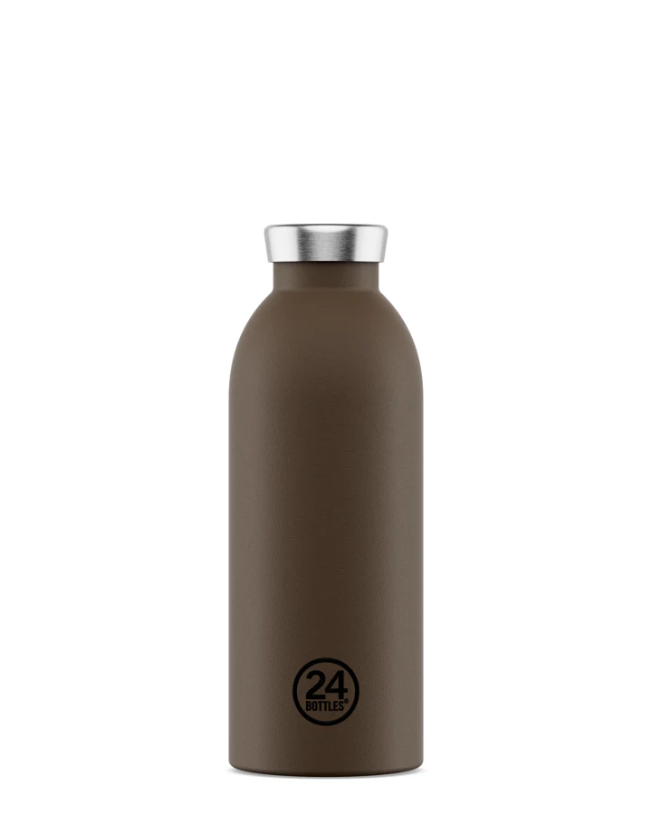 Thermos Trinkflasche aus Edelstahl 500 ml, braun, personalisierbar, Clima Bottle Mocha - 24Bottles
