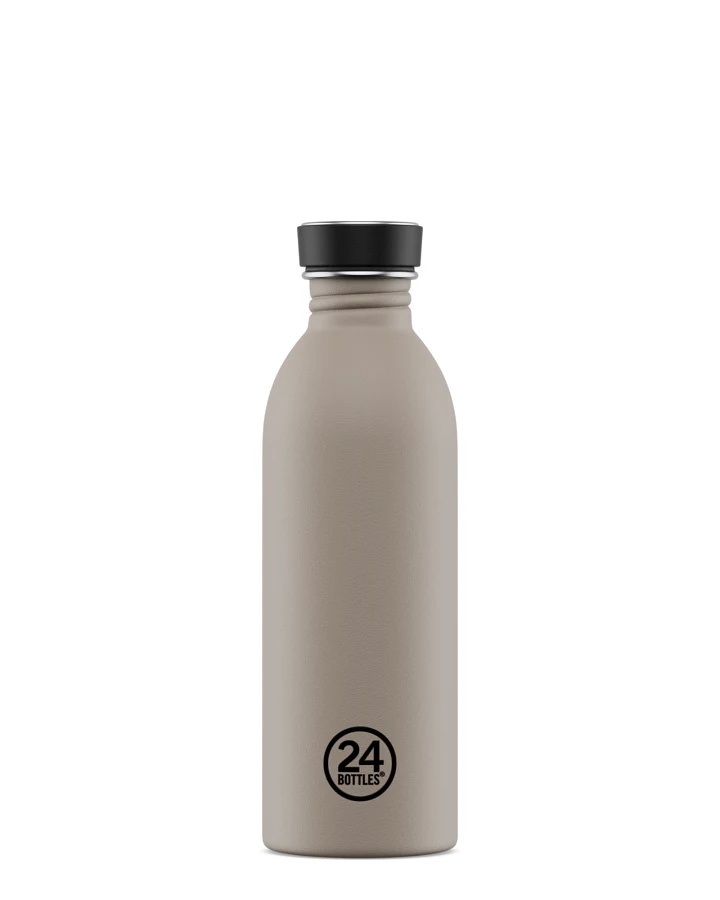 Trinkflasche aus Edelstahl 500 ml, grau, personalisierbar, Urban Bottle Linen - 24Bottles