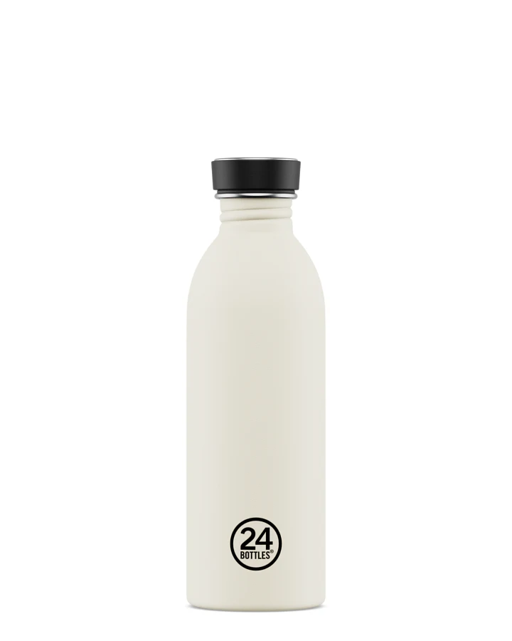 Trinkflasche aus Edelstahl 500 ml, weiss, personalisierbar, Urban Bottle Cotton - 24Bottles