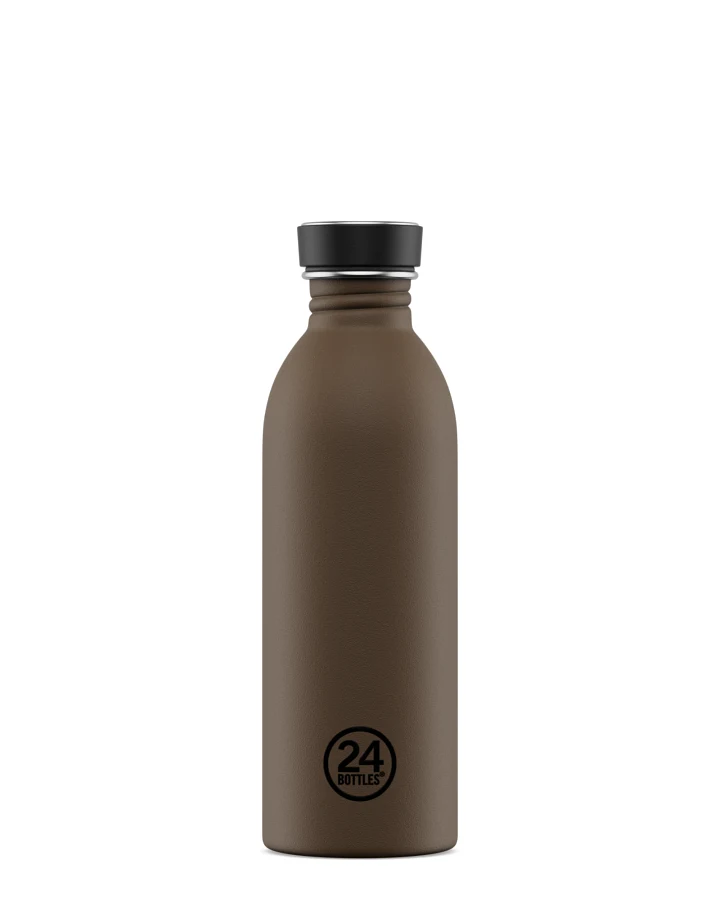 Trinkflasche aus Edelstahl 500 ml, braun, personalisierbar, Urban Bottle Mocha - 24Bottles
