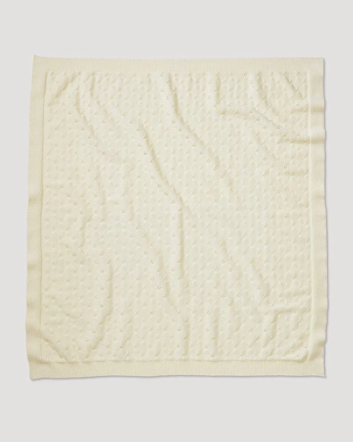 hessnatur Baby Strickdecke aus Bio-Merinowolle - natur - Größe 80x100 cm