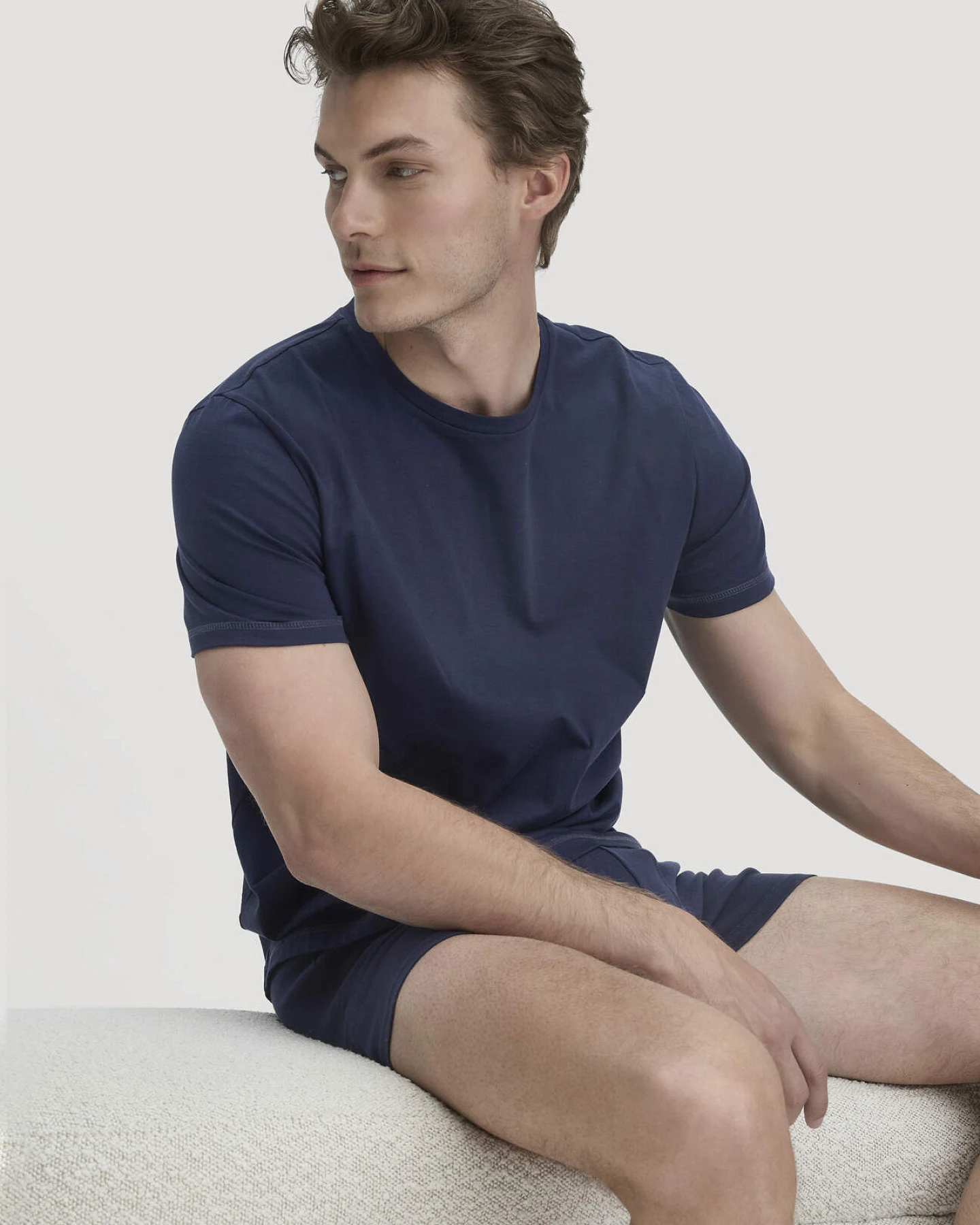 hessnatur Herren T-Shirt PURE COTTON aus Bio-Baumwolle - blau - Größe 54 – Ansicht 3